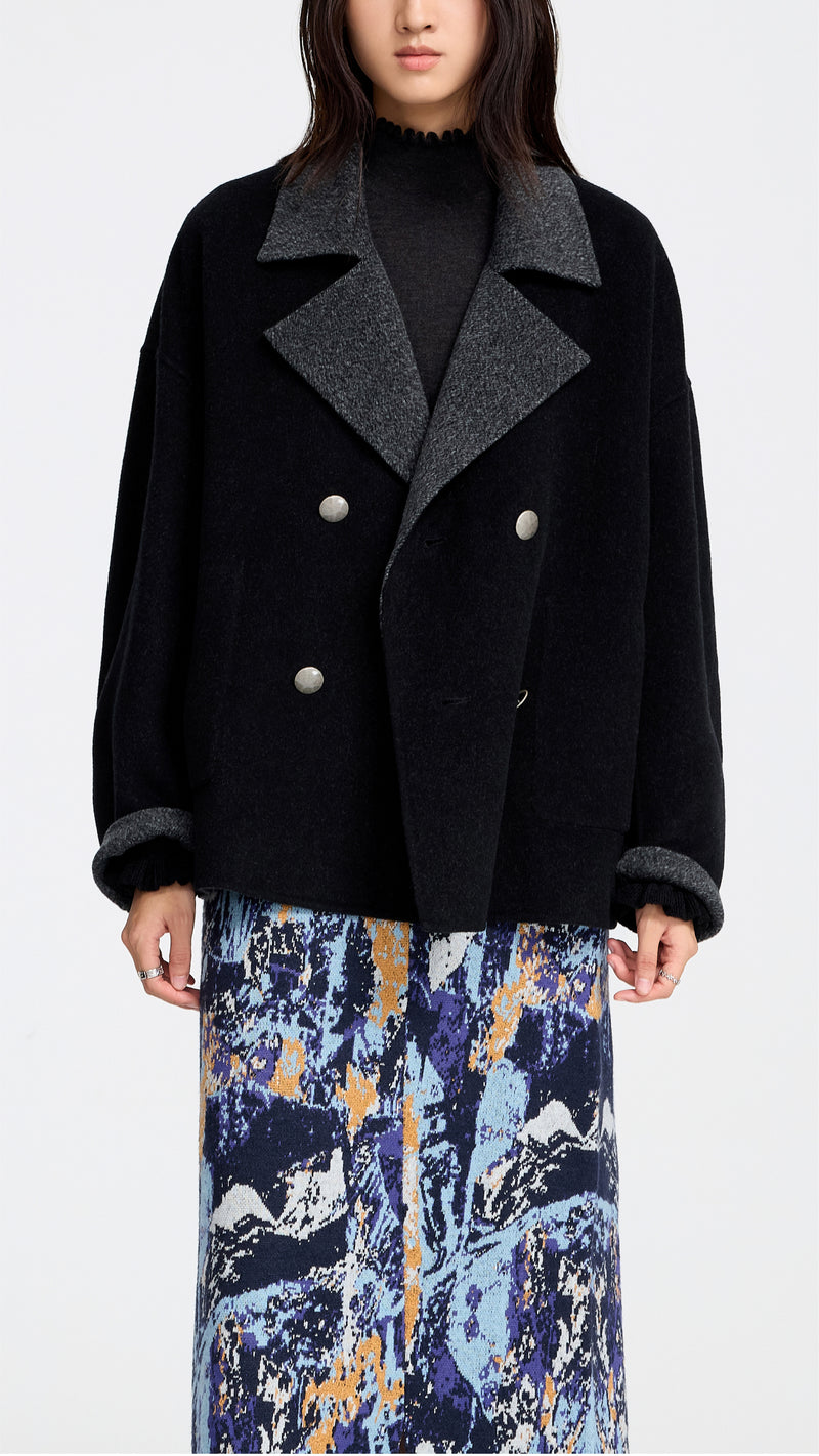 Double Breasted Cashmere Wool Jacket