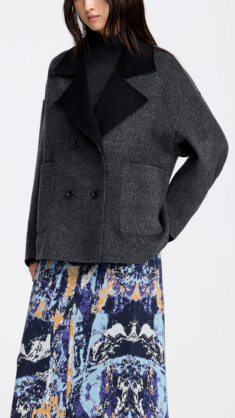 Double Breasted Cashmere Wool Jacket