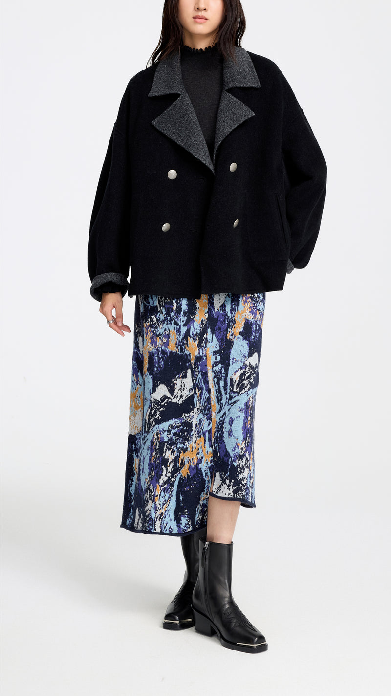 Double Breasted Cashmere Wool Jacket