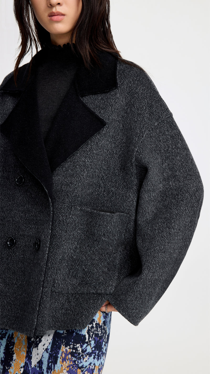 Double Breasted Cashmere Wool Jacket