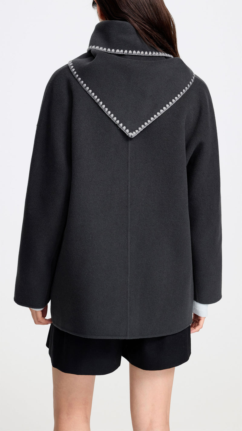 Crochet Edge Wool Coat