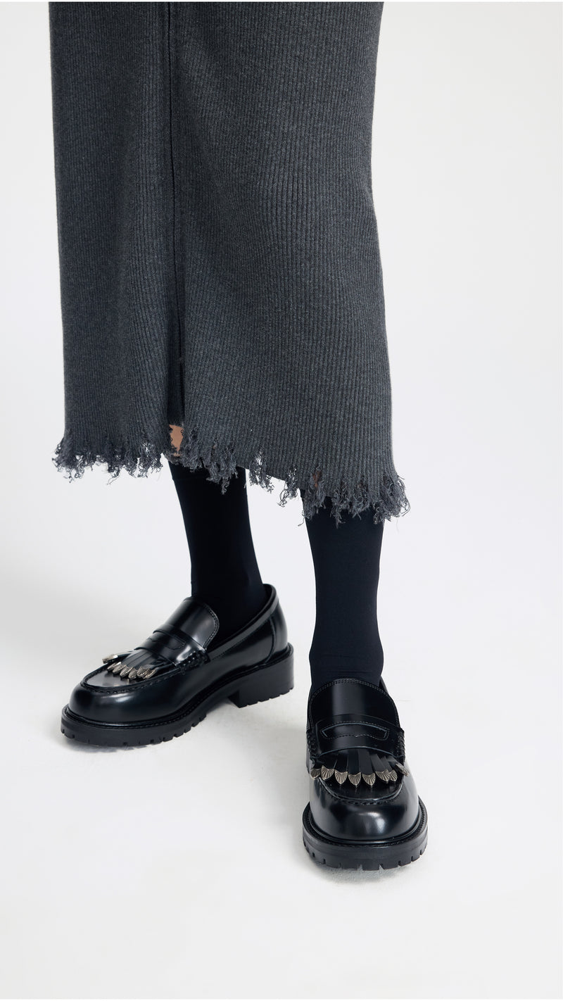 Zip-up Knitted Pencil Skirt