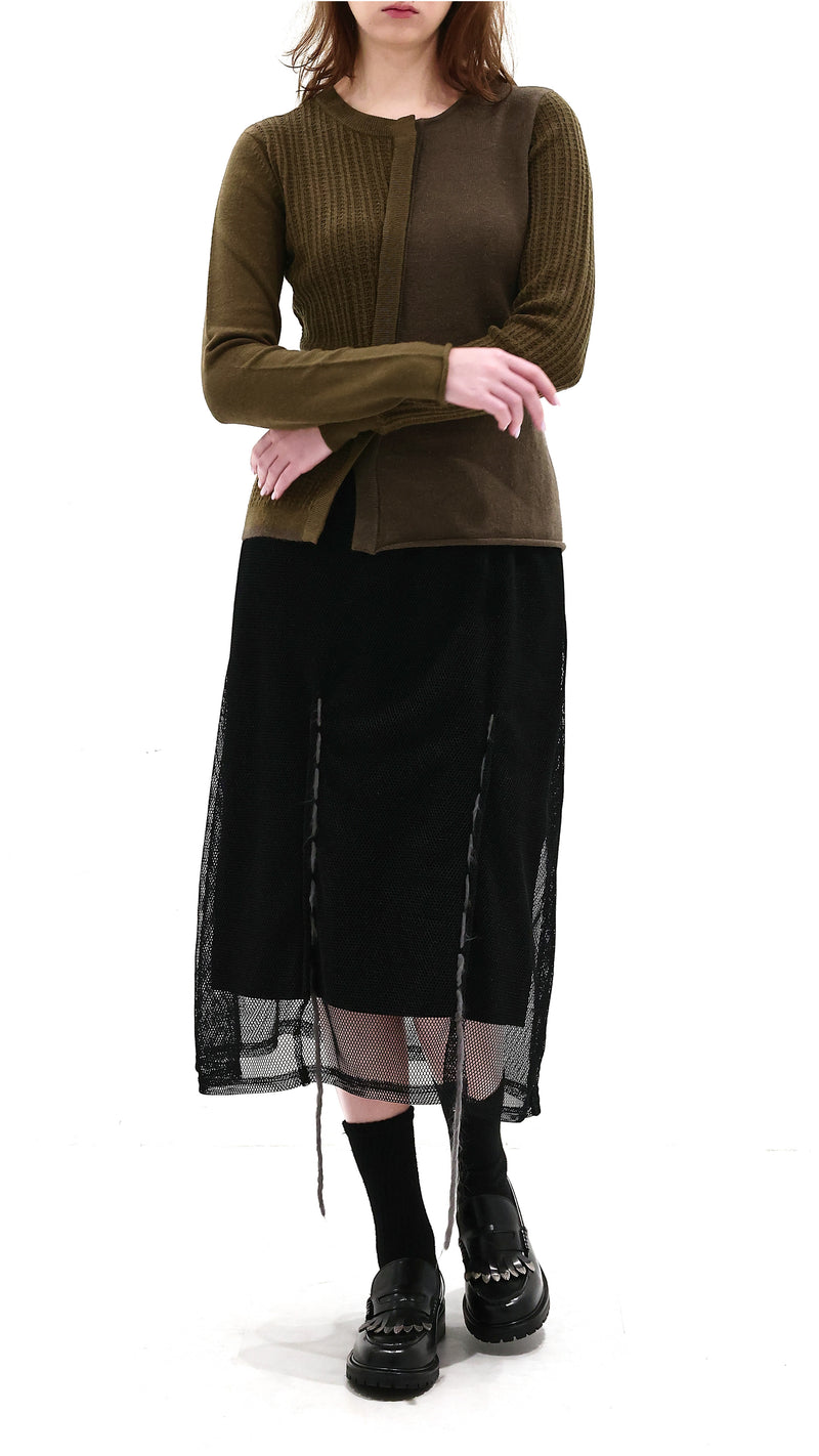Mesh Covered Knit Skirt