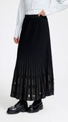 Contrast Color Pleated Knit Skirt