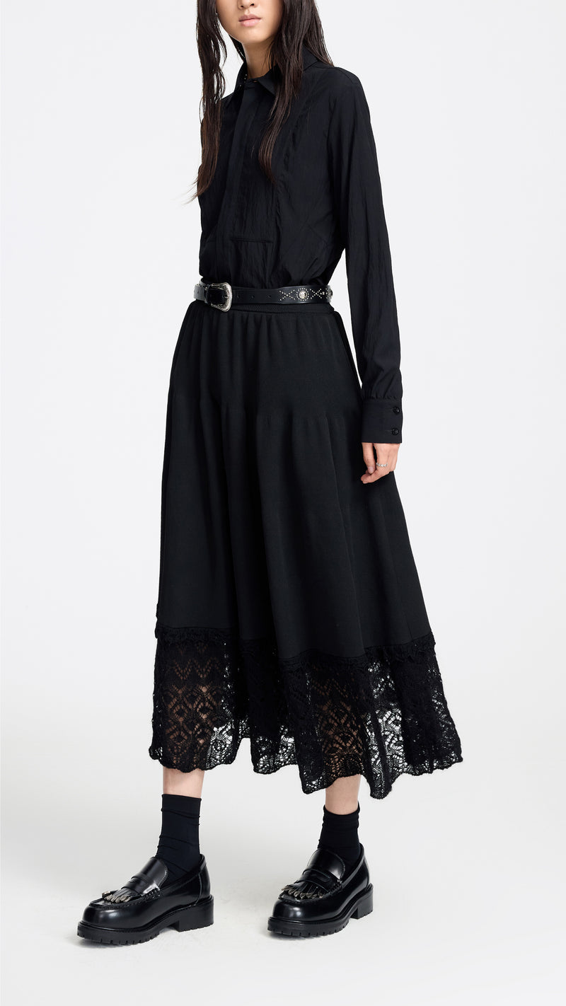 Knit Skirt With Mohair Hem