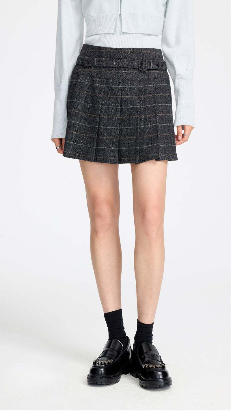 Woolen Pleated Skirt