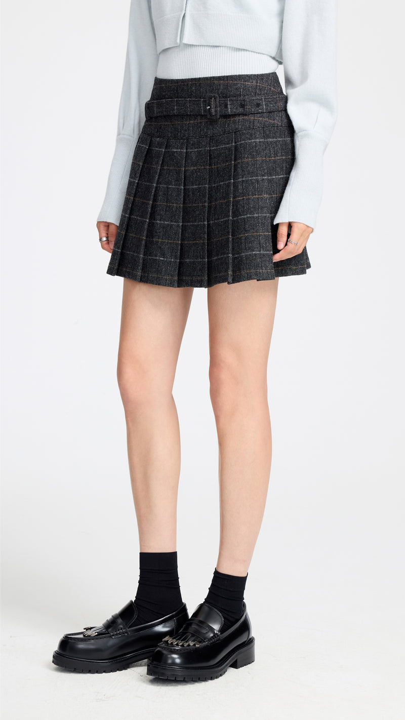 Woolen Pleated Skirt