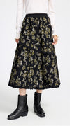 Floral Jacquard Midi Skirt