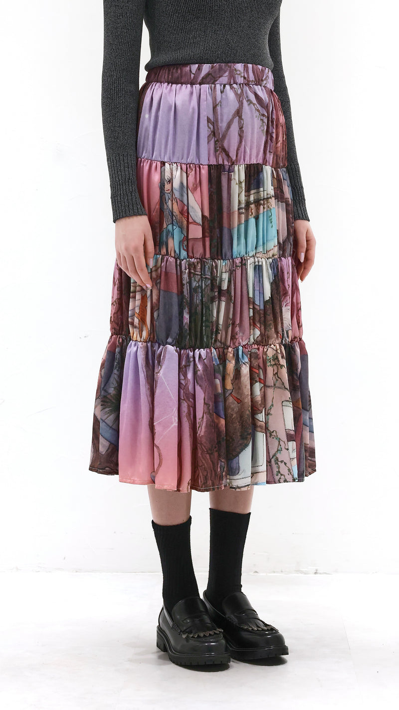 INITIAL x Little Thunder Tiered Skirt