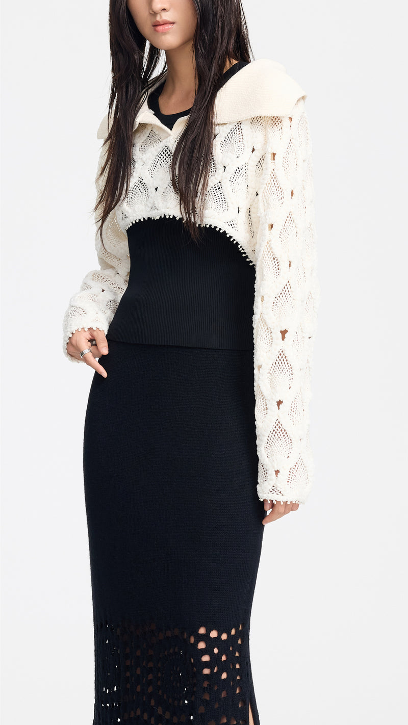 Cropped Crochet Sweater