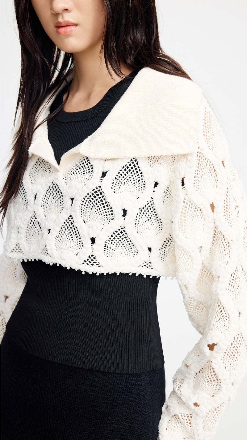 Cropped Crochet Sweater