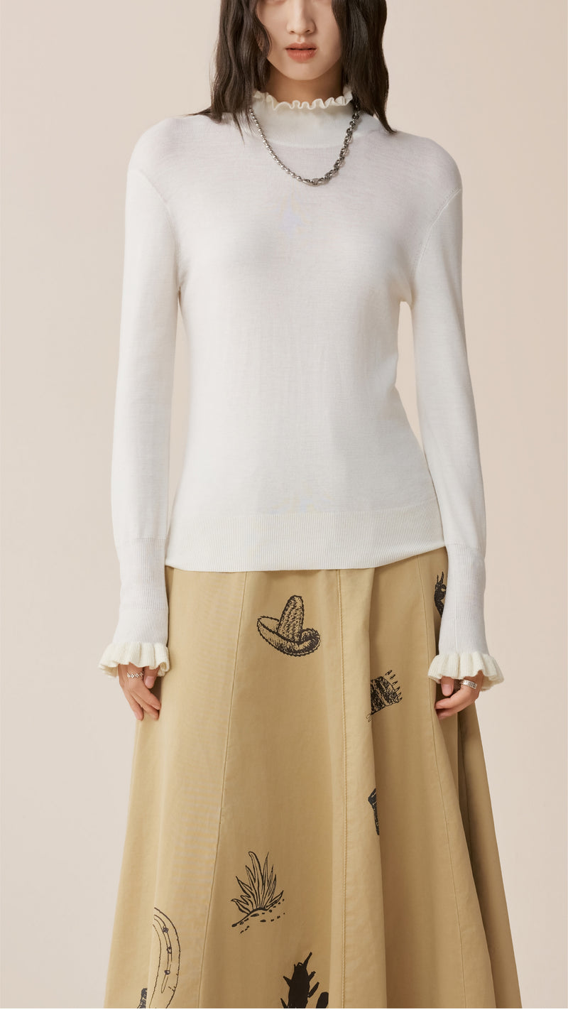 Ruffle Neck Sweater