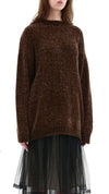 Velvet Yarn Oversized Sweater