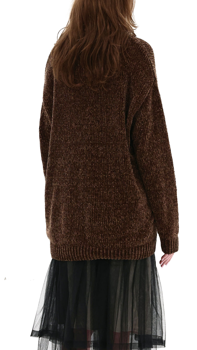 Velvet Yarn Oversized Sweater