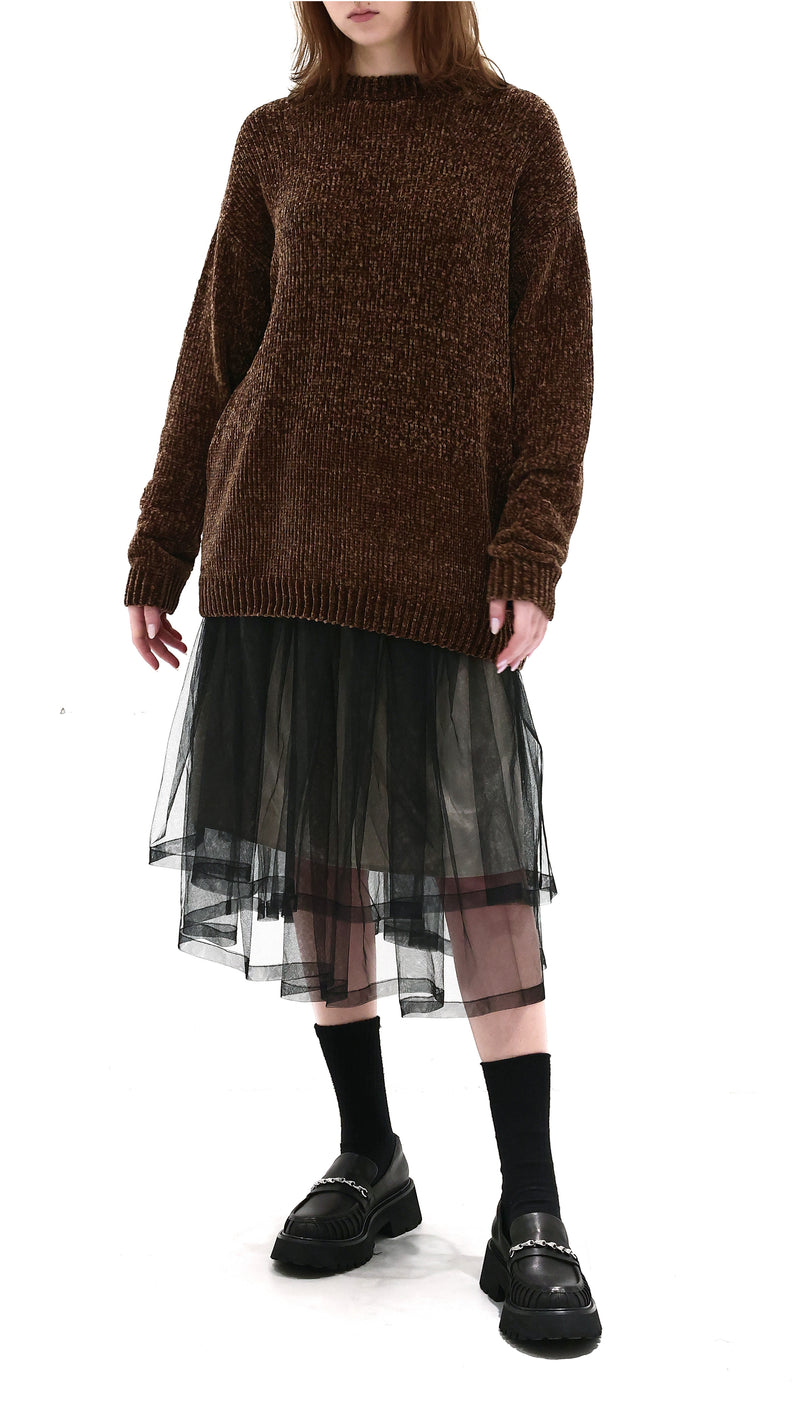 Velvet Yarn Oversized Sweater