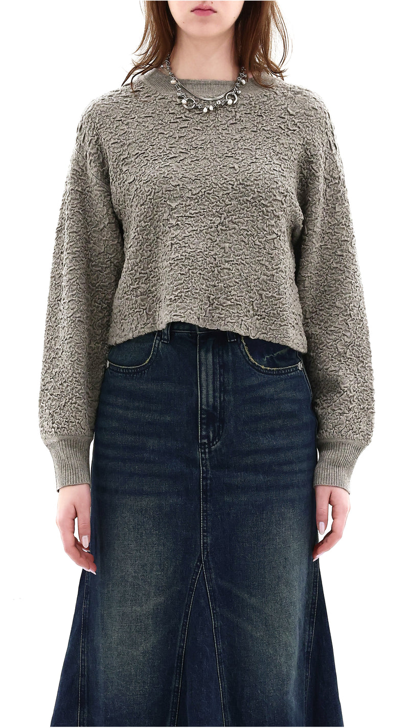 Cropped Textual Sweater
