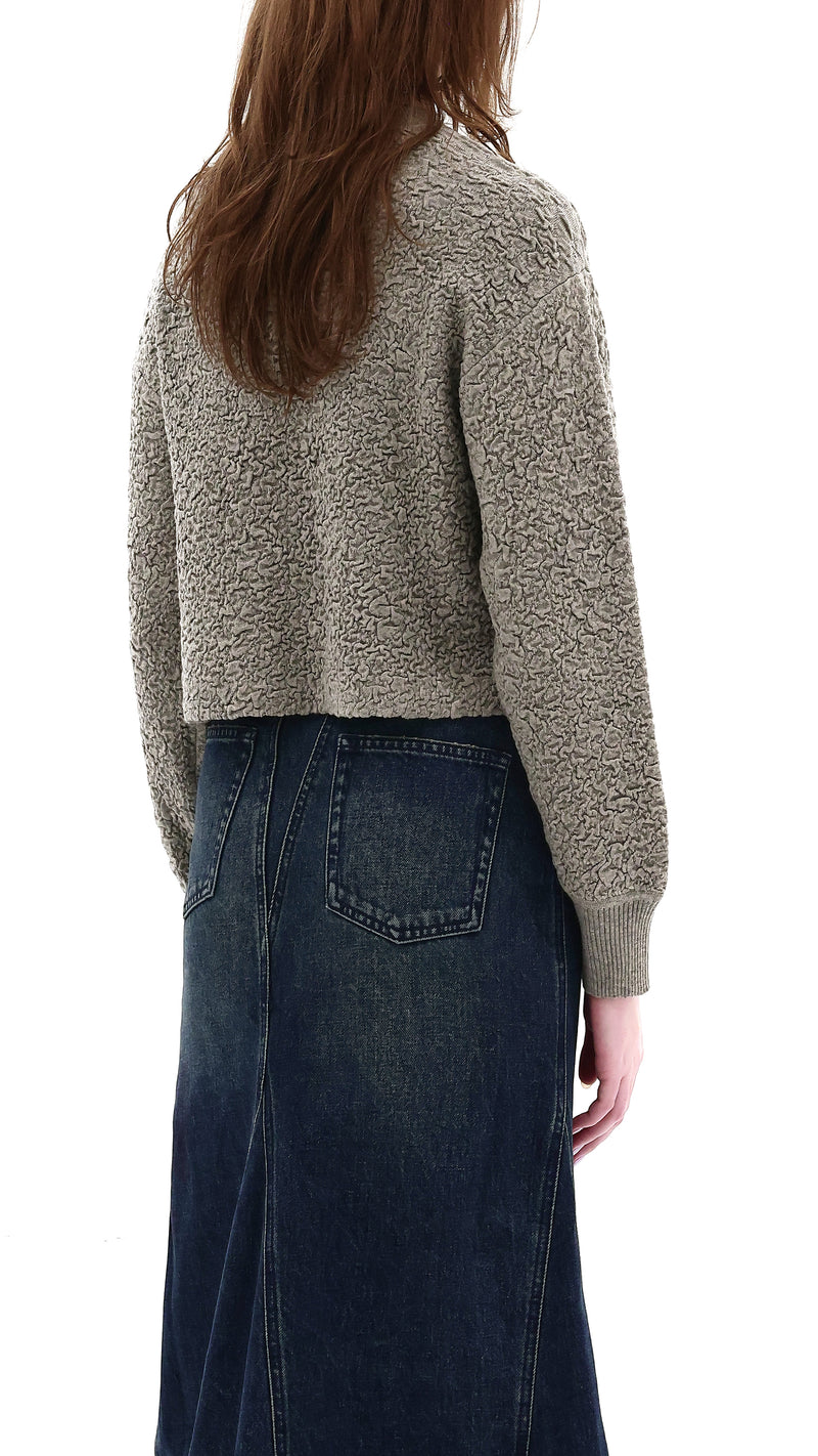 Cropped Textual Sweater