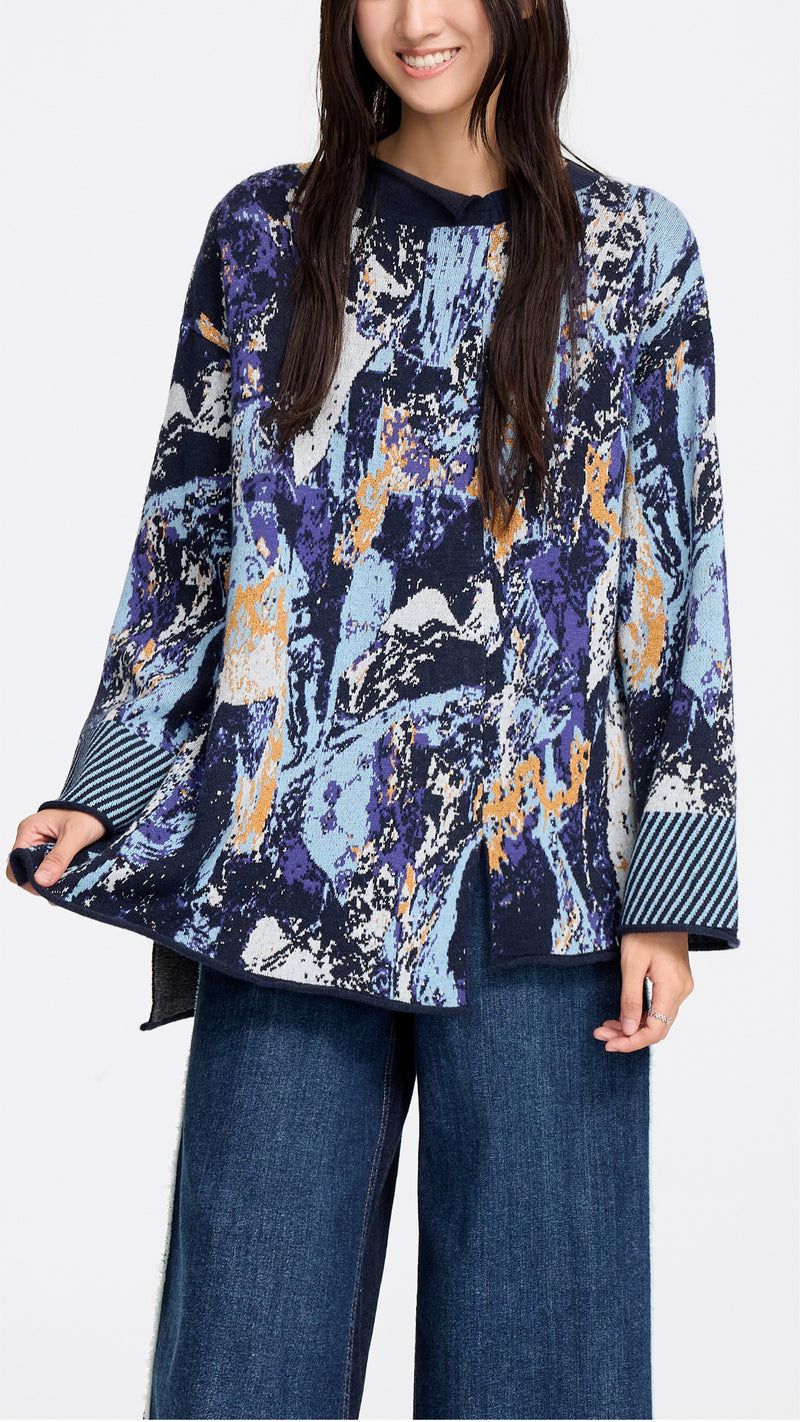 Glitch Camouflage Jacquard Sweater