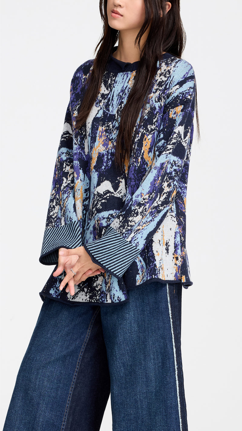 Glitch Camouflage Jacquard Sweater