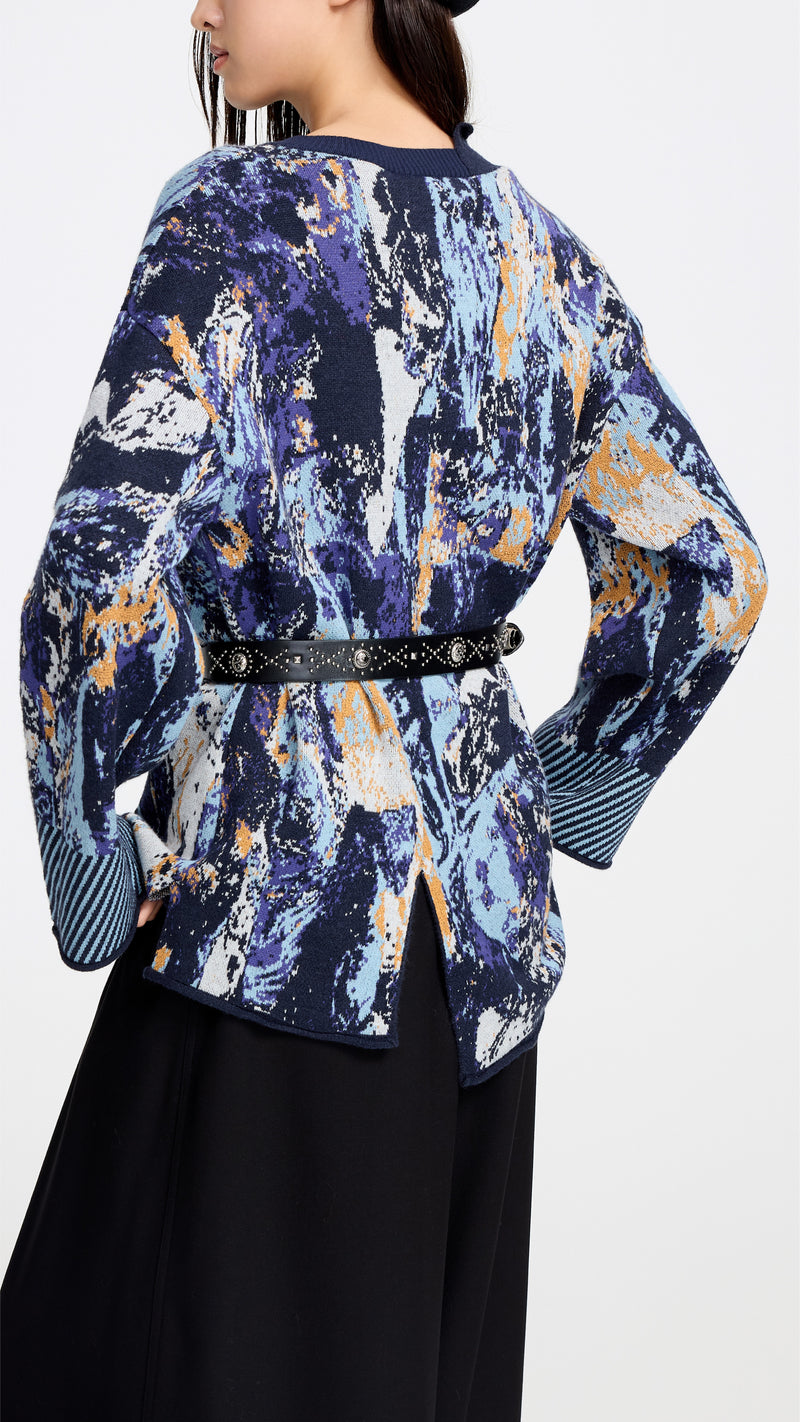 Glitch Camouflage Jacquard Sweater