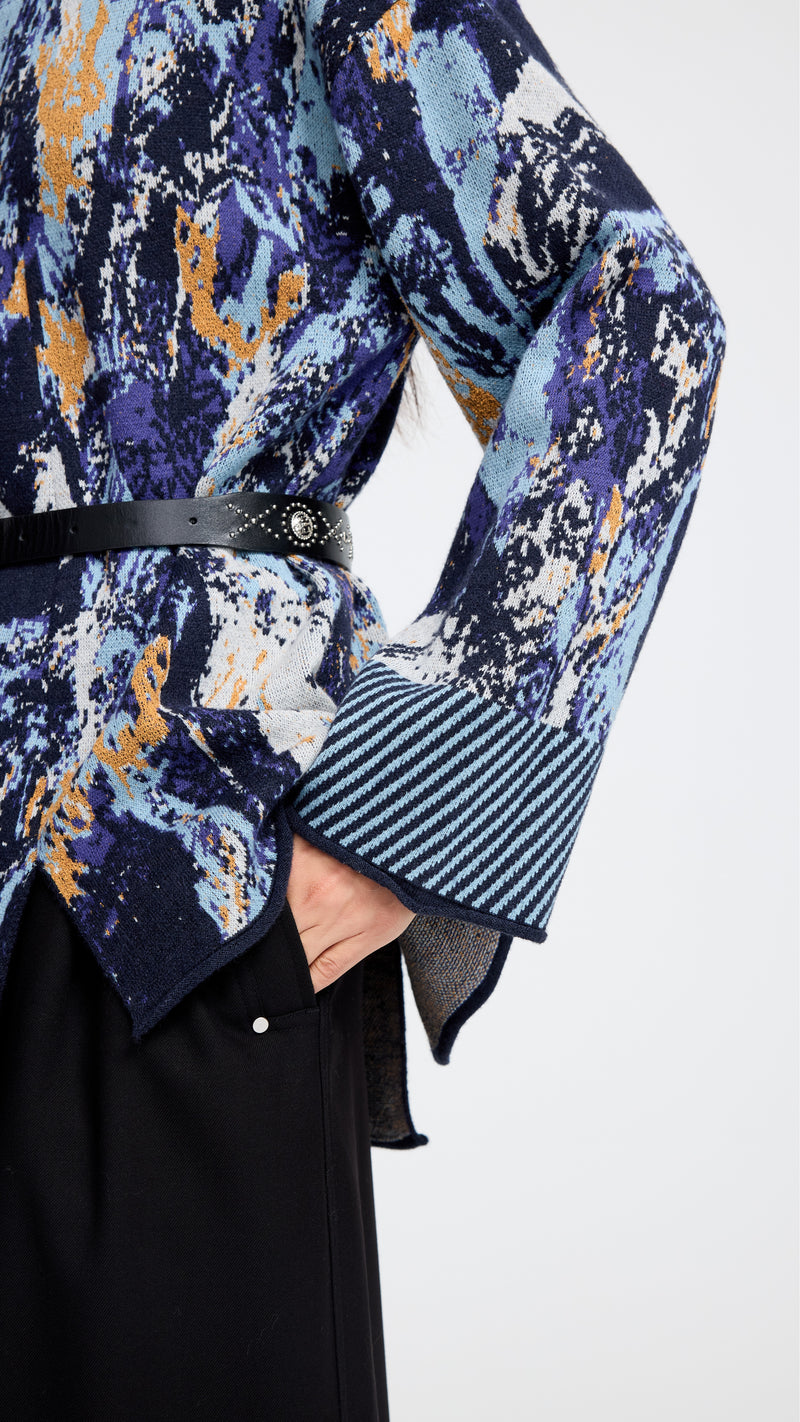 Glitch Camouflage Jacquard Sweater