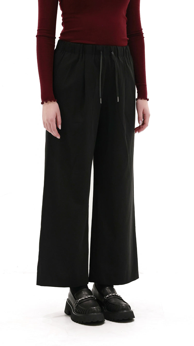 Wide-Leg With Drawstring Pants