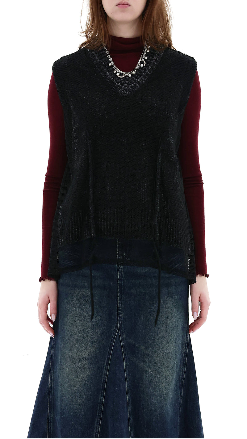 Mesh Covered Knit Vest
