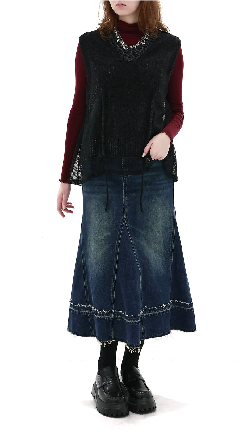 Mesh Covered Knit Vest