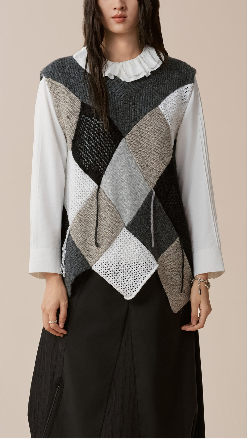 Patchwork Knit Vest