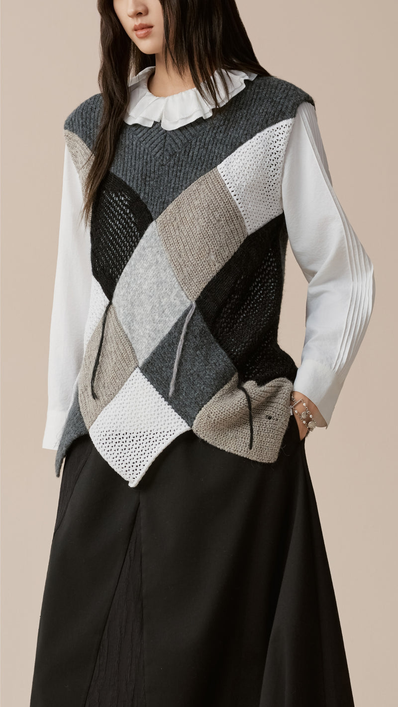 Patchwork Knit Vest