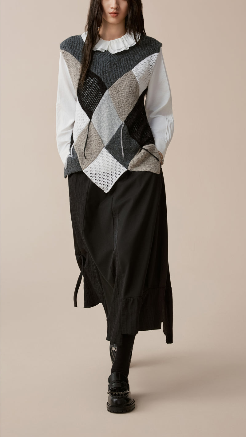 Patchwork Knit Vest