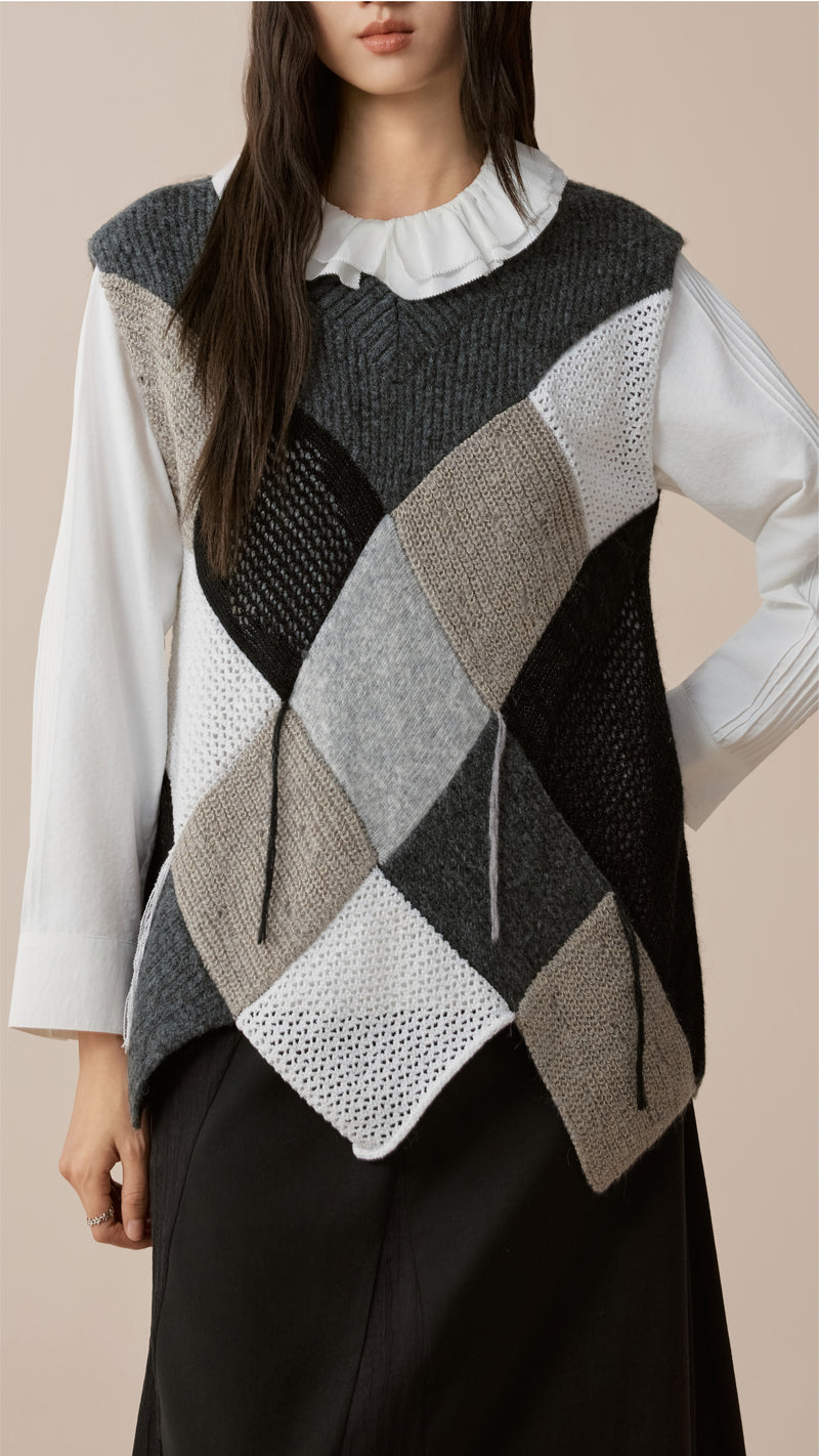 Patchwork Knit Vest