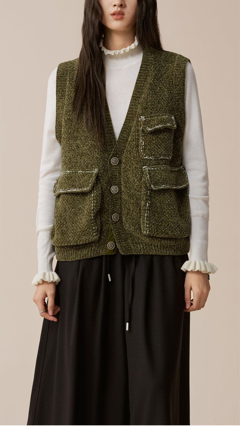 Knitted Military Waistcoat