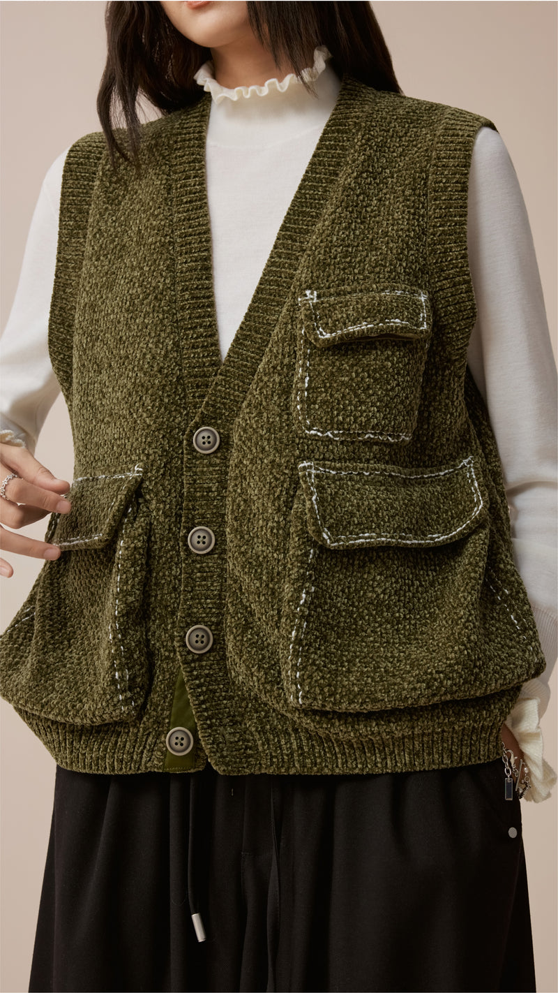 Knitted Military Waistcoat