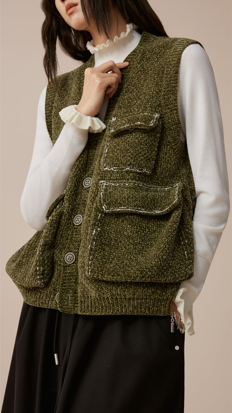 Knitted Military Waistcoat