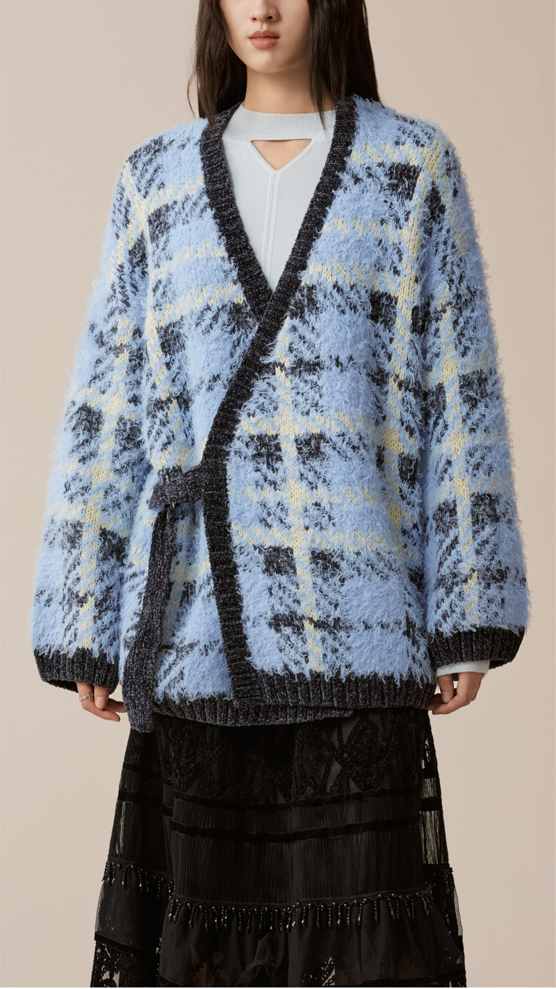 Checked Kimono Coatigan