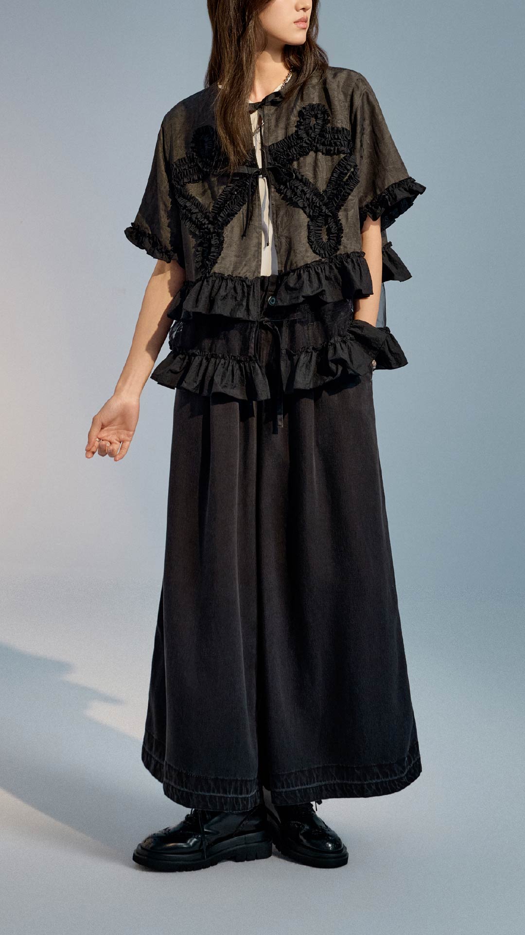 Full Ruffles Jacket Ruffles Pattern Jacket – initialfashion