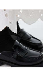 Fringe-Trimmed Slip-on Loafers