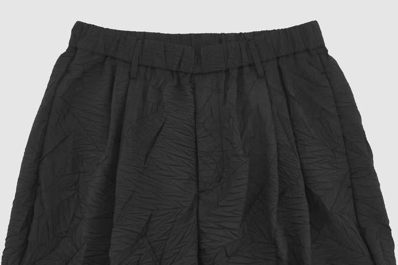 Distort Pleats Polyester Easy Pants