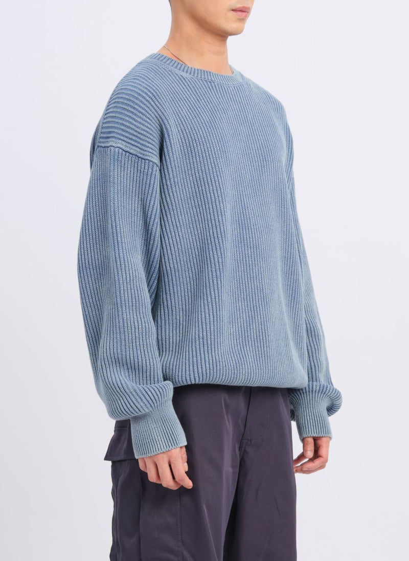 Heavy Washed Cotton Knitted Pullover