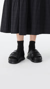 Leather Platform Slides