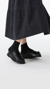 Leather Platform Slides