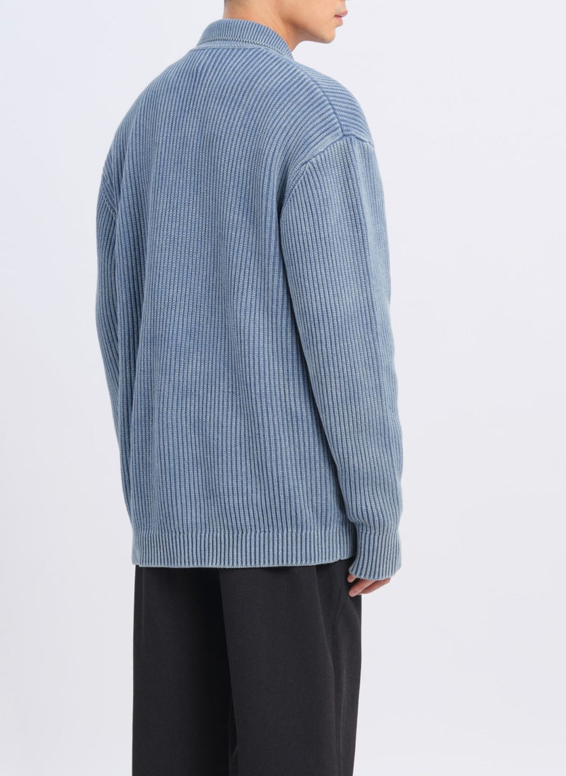 Heavy Washed Knitted Worker Jacket