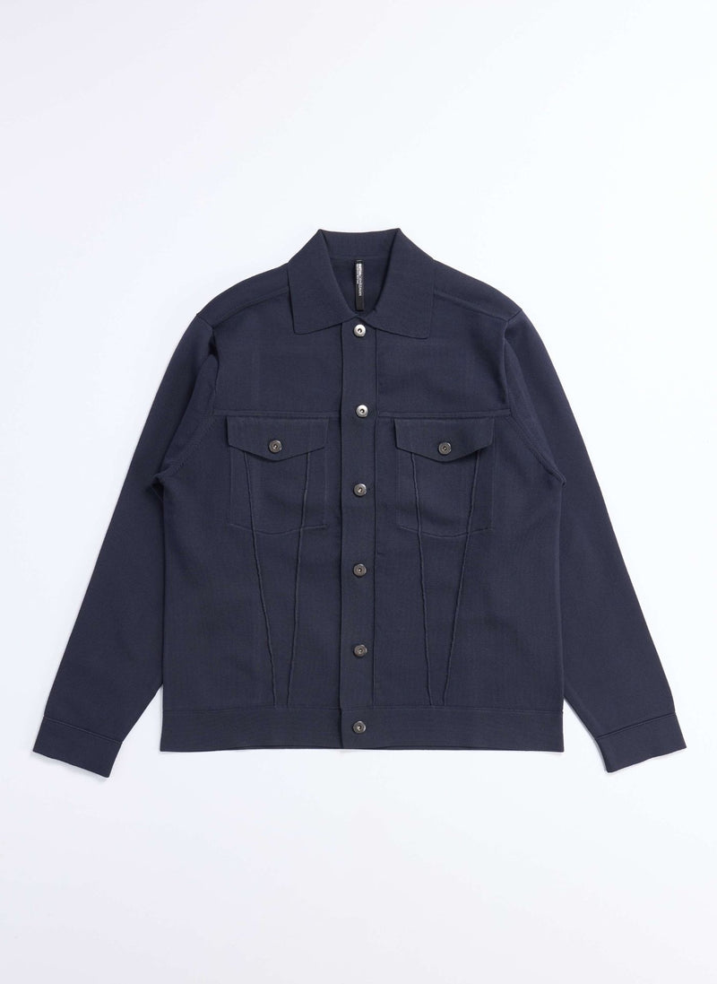 Polyester Business Knit Trucker Jacket