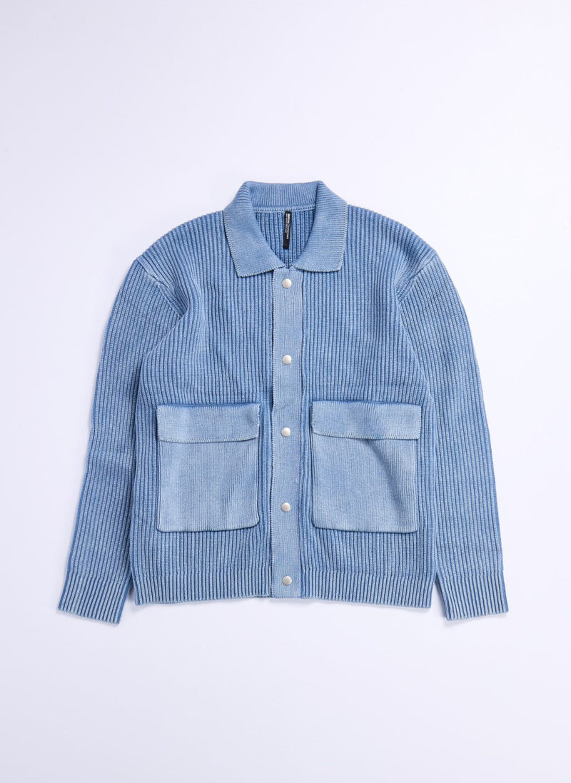 Heavy Washed Knitted Worker Jacket