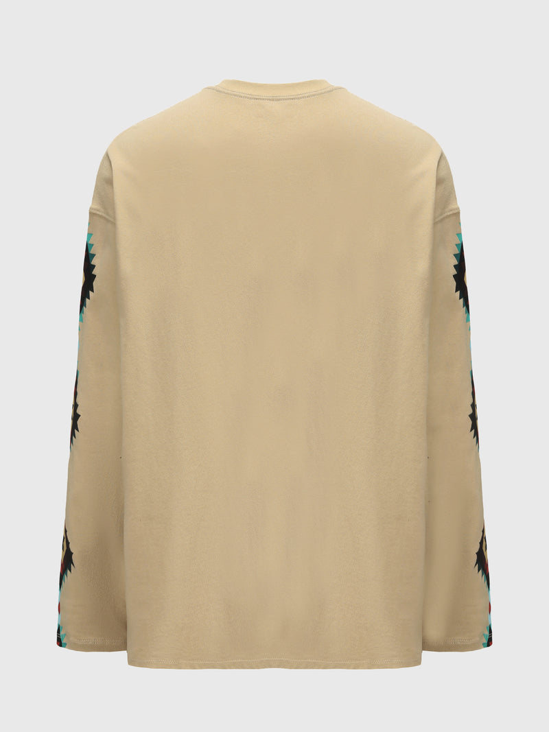 Trible Pattern Mock Neck