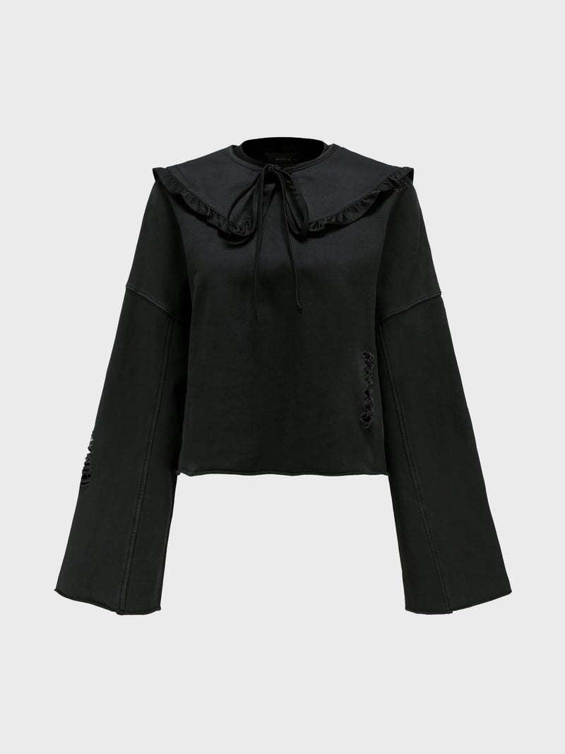 Detachable Ruffle Collar Sweatshirt