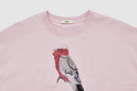 Cropped Parrot Graphic Embroidery Tee