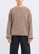 Heavy Washed Cotton Knitted Pullover