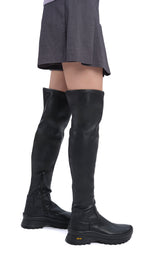 Thigh-High Faux Leather Boots